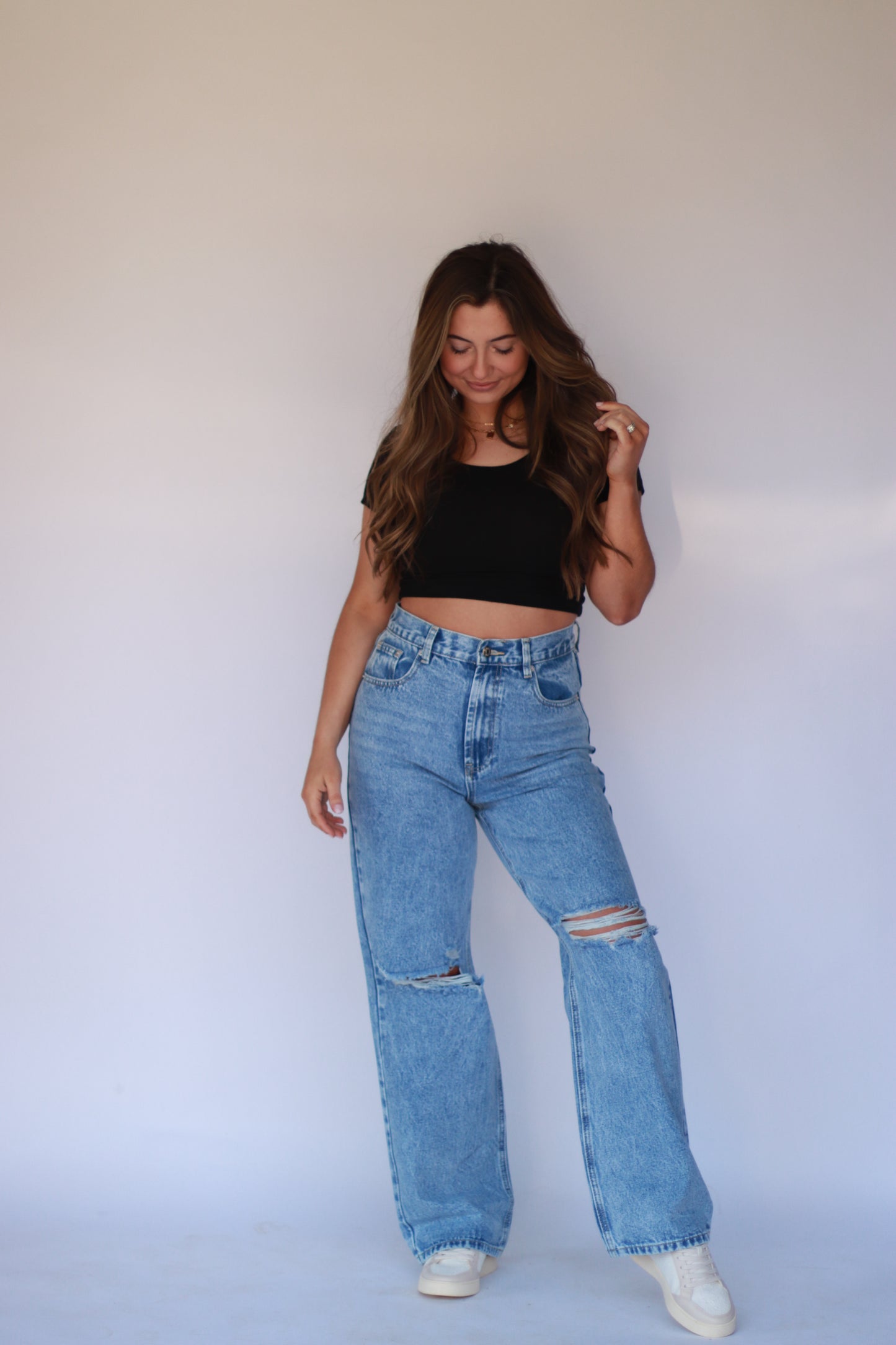 Chandler Distressed Mom Jeans