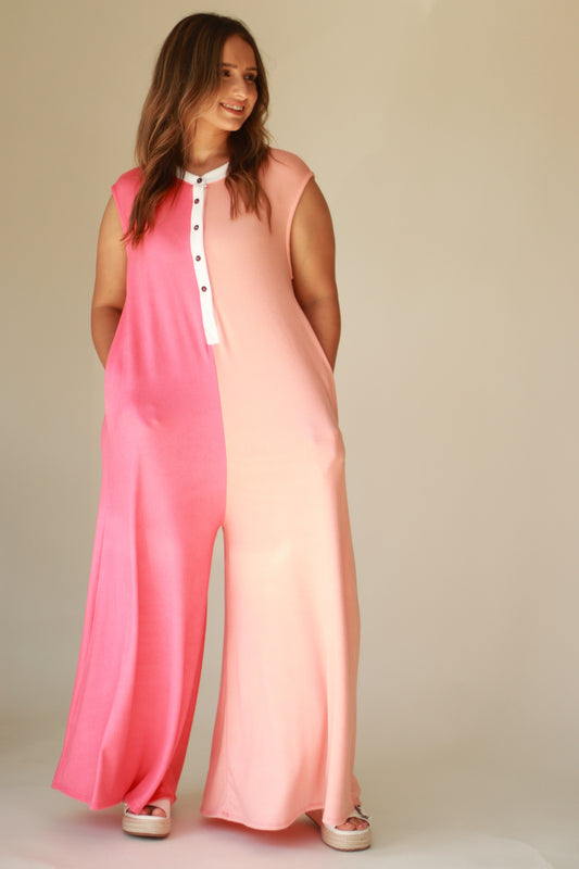 Strawberry Creamsicle Jumpsuit