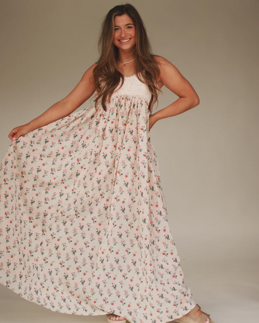 Lacey Cotton Floral Maxi Dress
