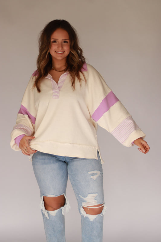 The Avery Pullover- Lavender