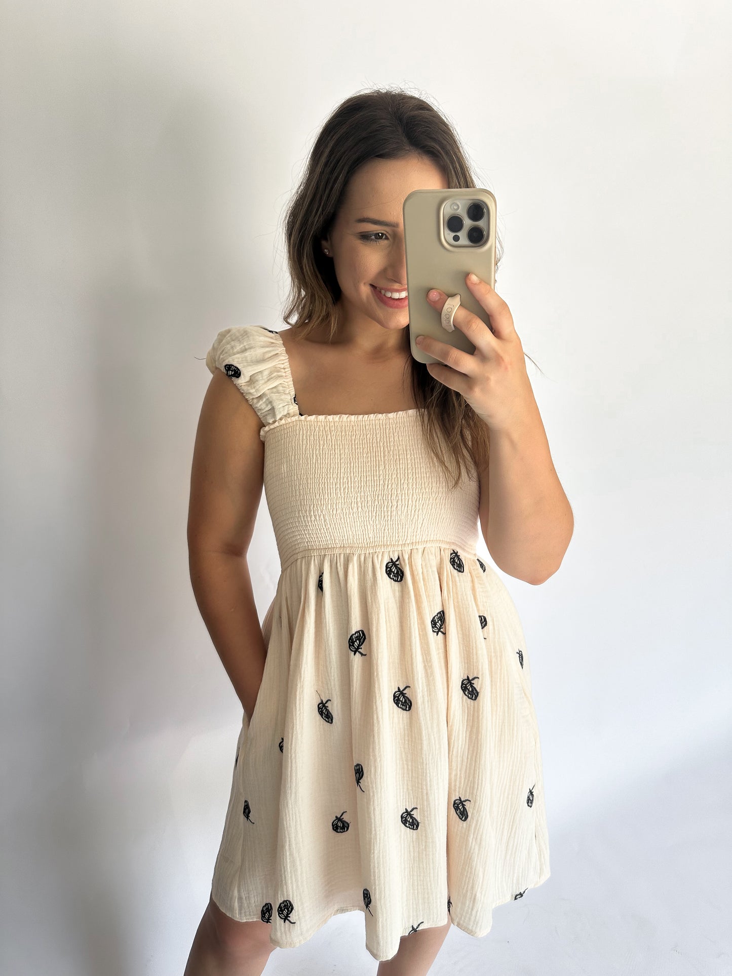 Cotton Embroidery On Off Shoulder Ruffle Dress