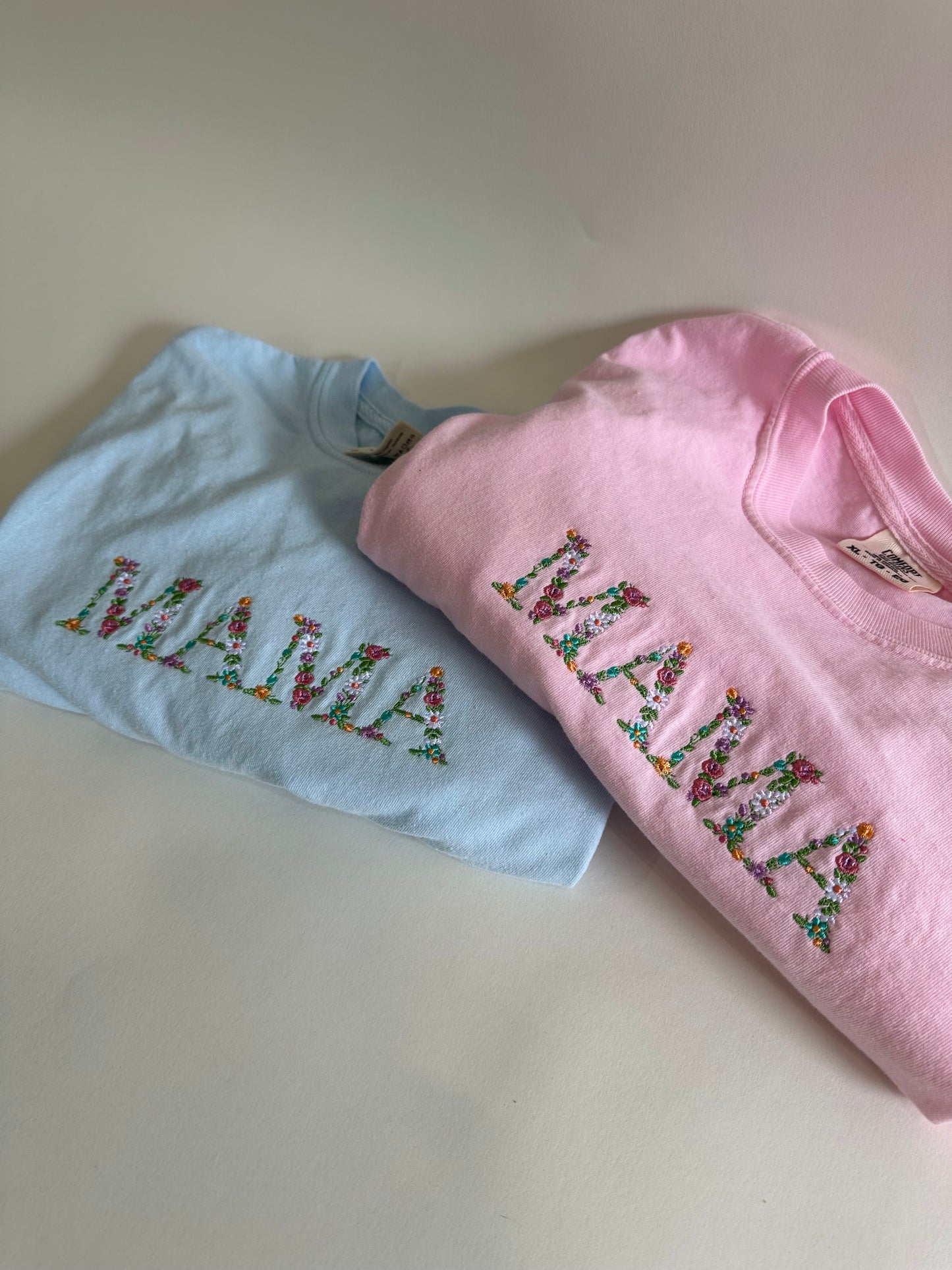 Floral embroidered MAMA shirt