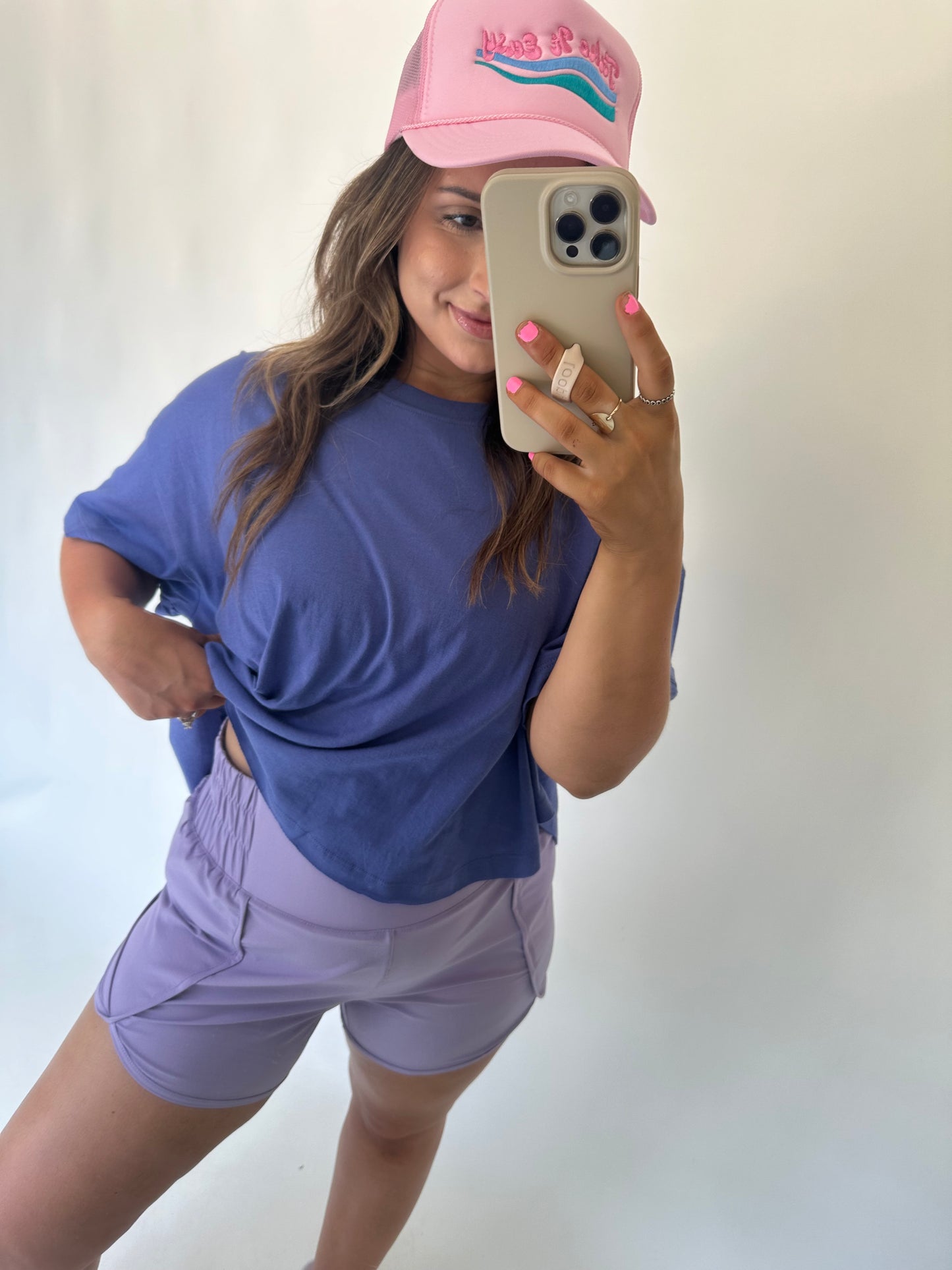 Dusty Lavender High Waisted Active Shorts