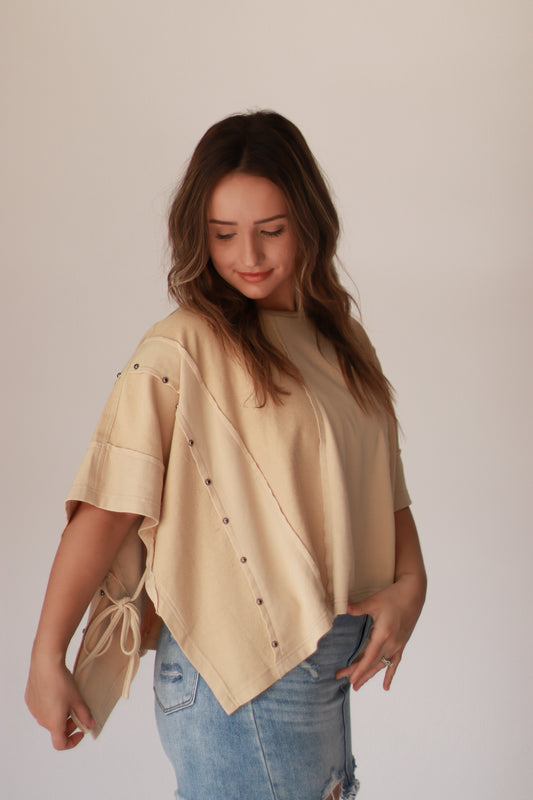 Garment Washed Loose Boxy Top