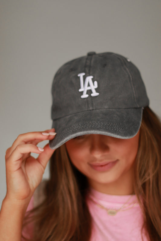 LA baseball cap - charcoal