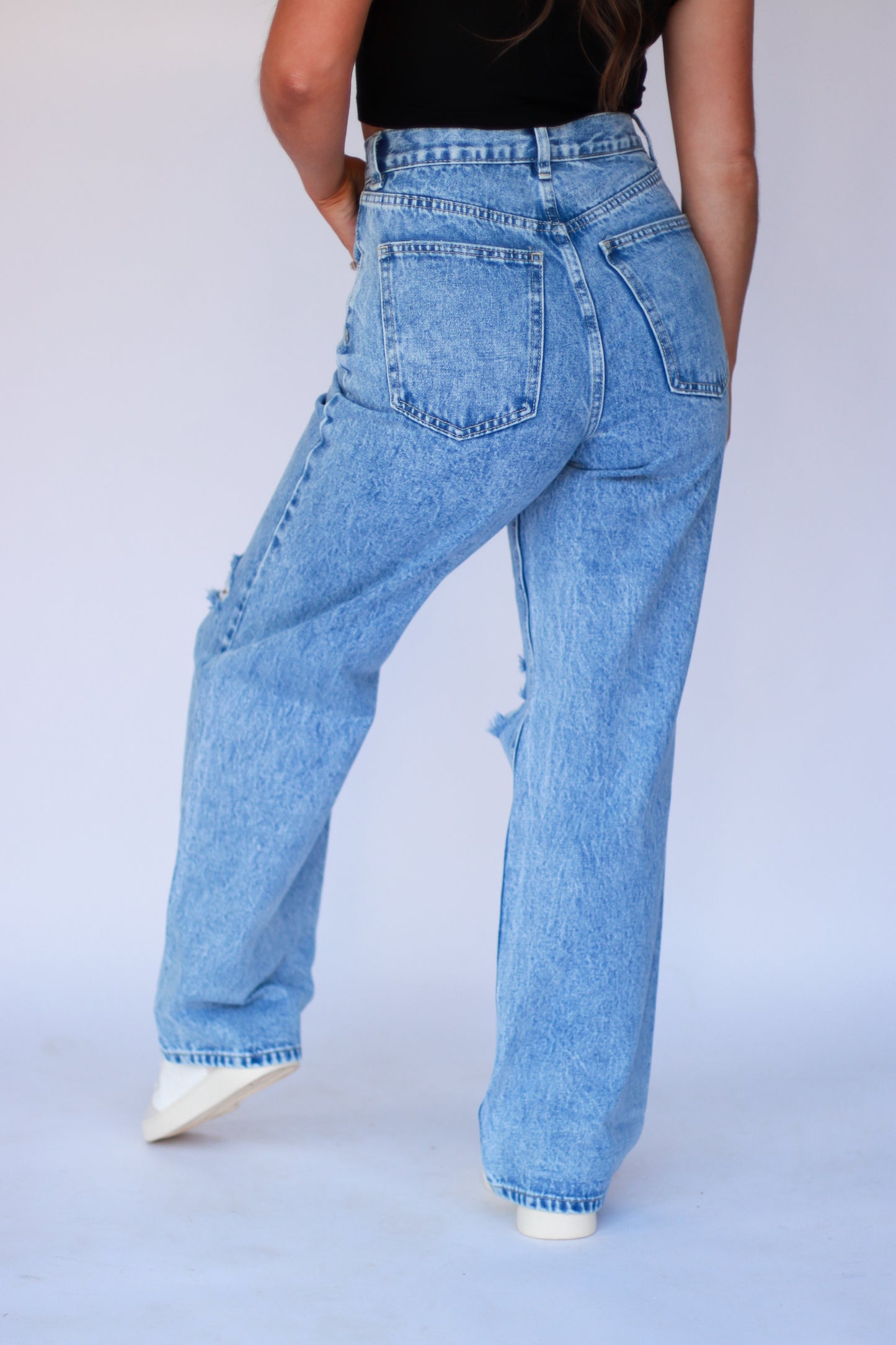 Chandler Distressed Mom Jeans