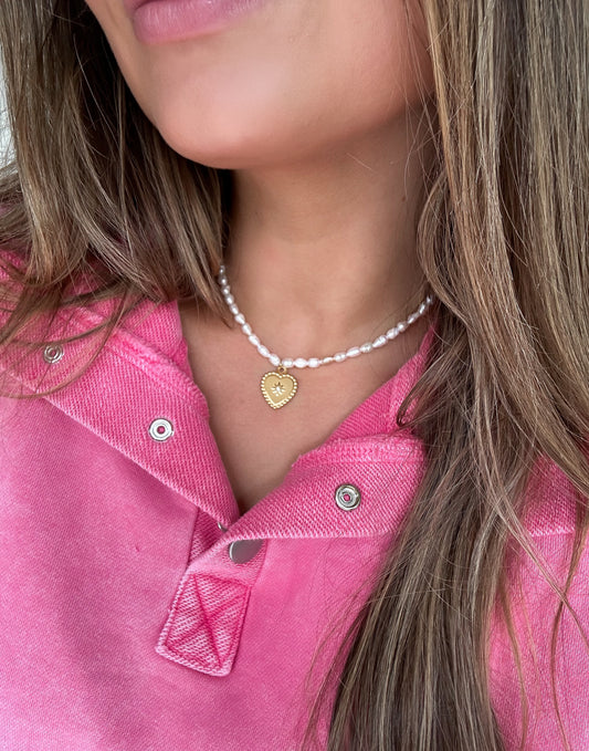 Follow Your Heart pearl Pendent Necklace- Waterproof restock!