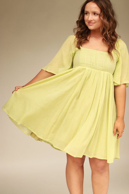 Leighton Flutter sleeve mini dress