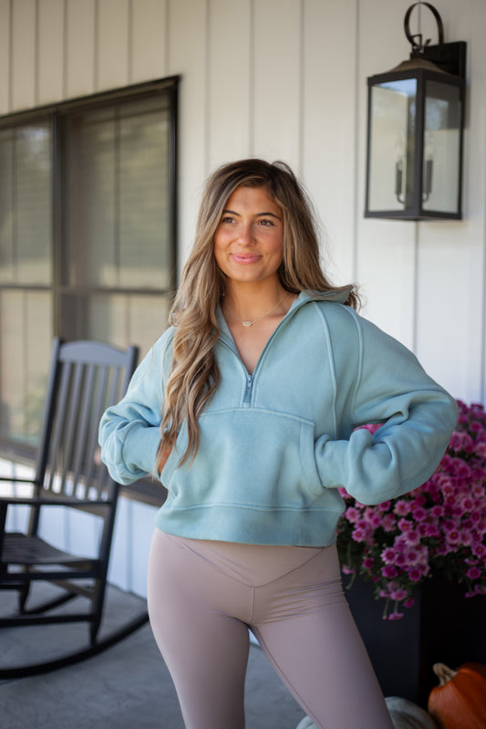 RESTOCK! On the Go Pullover- Sage